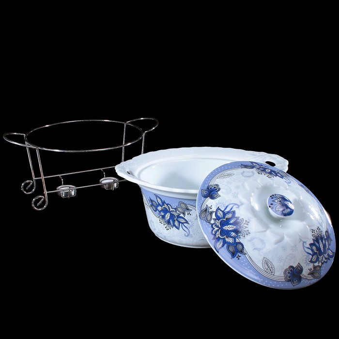 Мармит «Цветы», с крышкой, 35х29х21 см