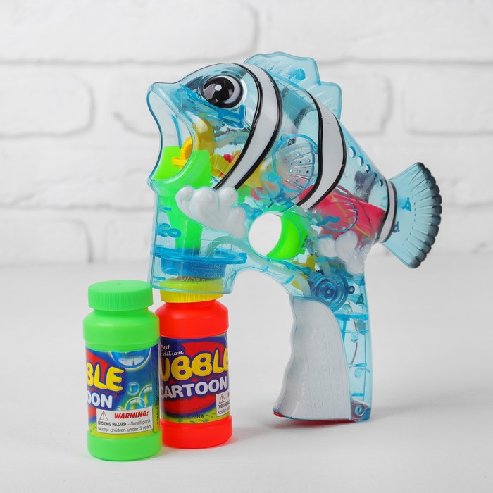 Мыльные пузыри рыбка на батарейках + 2 бан.с мыл.раст-м 989-JY/A