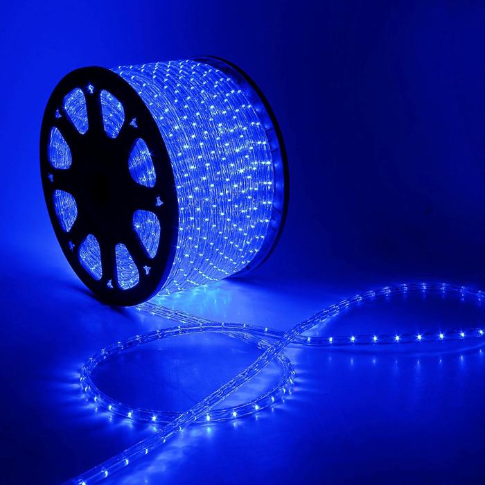 фото Led шнур 13 мм, круглый, 100 м, чейзинг, 3w-led/м-36-220v. в компл. набор д/подкл. синий luazon lighting