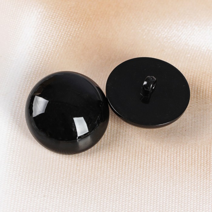 Пуговица для верхней одежды, на ножке, 32мм, цвет чёрный