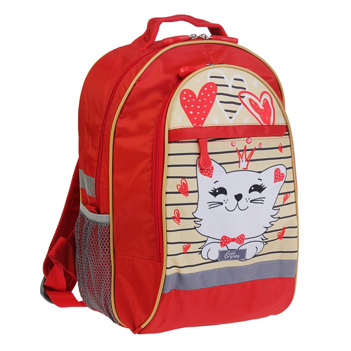 Рюкзак школьный с эргономической спинкой "Кошечки", 39 х 24 х 19 см