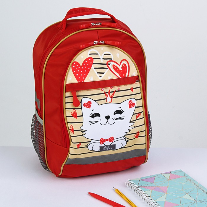 Рюкзак школьный с эргономической спинкой "Кошечки", 39 х 24 х 19 см