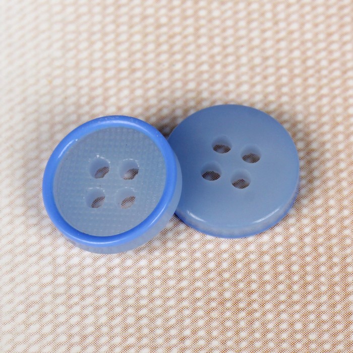 Пуговица блузочная/рубашечная, 4 прокола, 11мм, цвет голубой