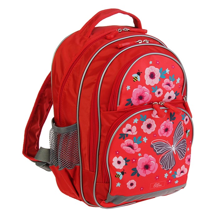 Рюкзак школьный с эргономической спинкой "Бабочки", 36 х 23 х 13 см