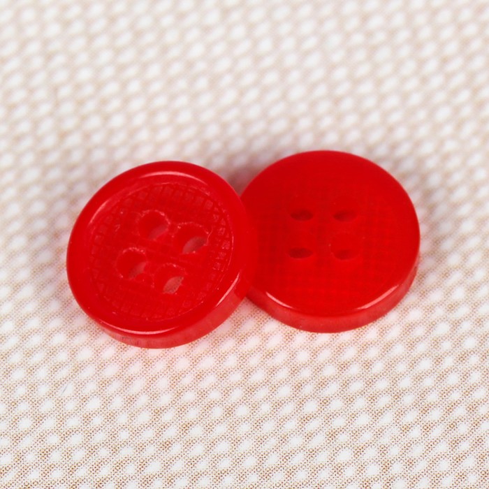 Пуговица блузочная/рубашечная, 4 прокола, 9мм, цвет красный