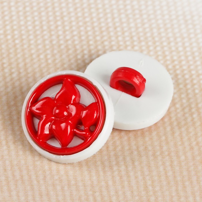 Пуговица детская на ножке, 12,5мм, цвет красный