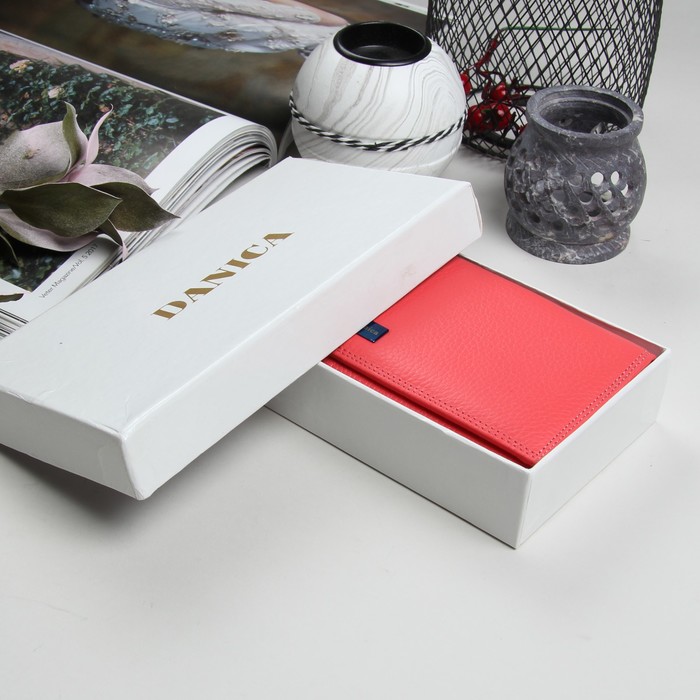 Кошелёк женский, 2 отдела рамка, 4 отдела, для карт, на клапане, цвет розовый