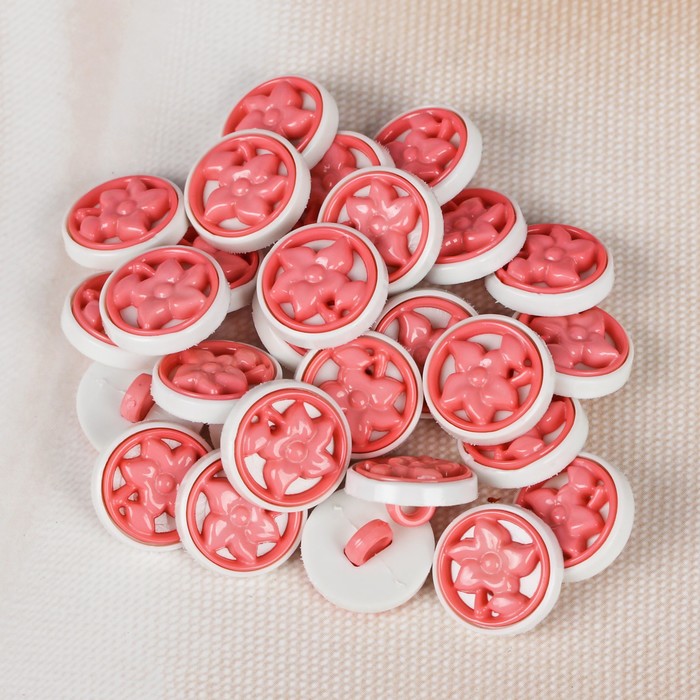 Пуговица детская на ножке, 12,5мм, цвет розовый