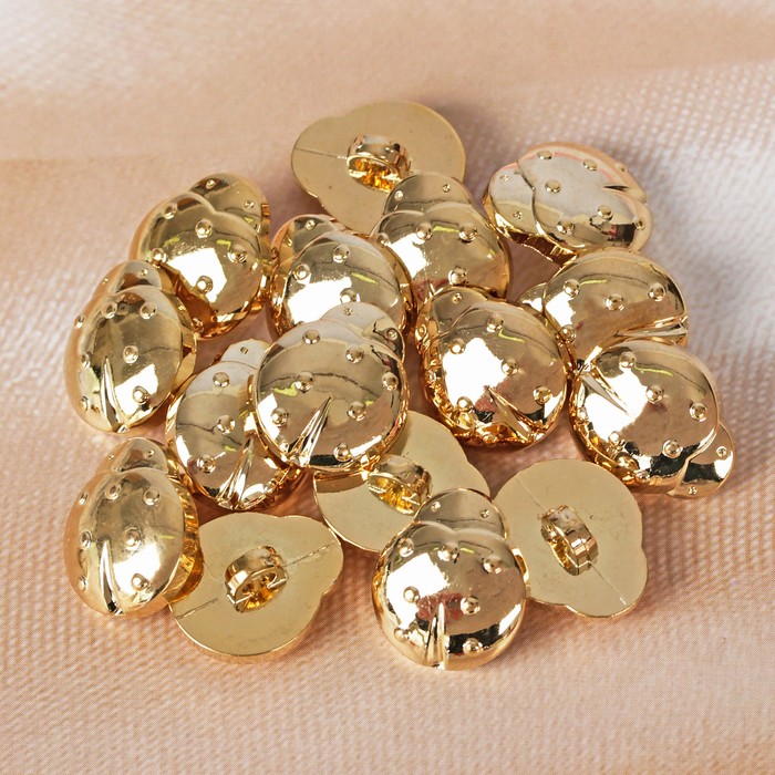 Пуговица детская на ножке, 15мм, цвет золотой