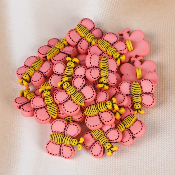 Пуговица детская на ножке, 18мм, цвет розовый