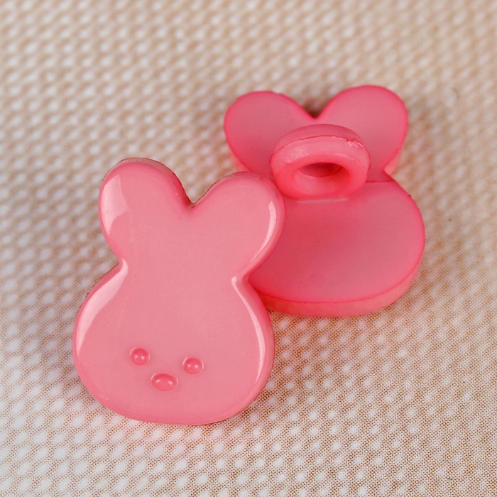 Пуговица детская на ножке, 15мм, цвет розовый