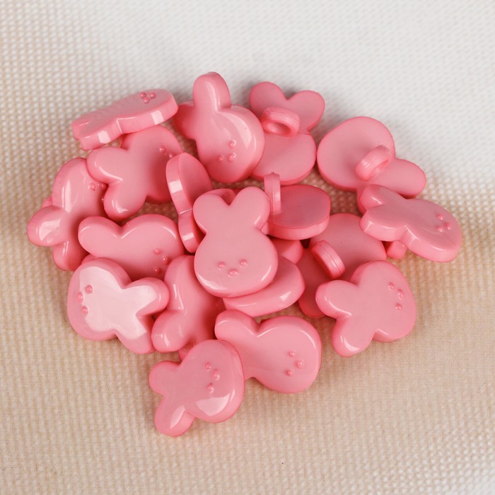 Пуговица детская на ножке, 15мм, цвет розовый