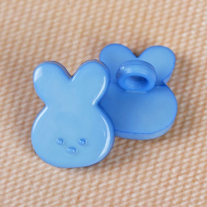Пуговица детская на ножке, 15мм, цвет голубой