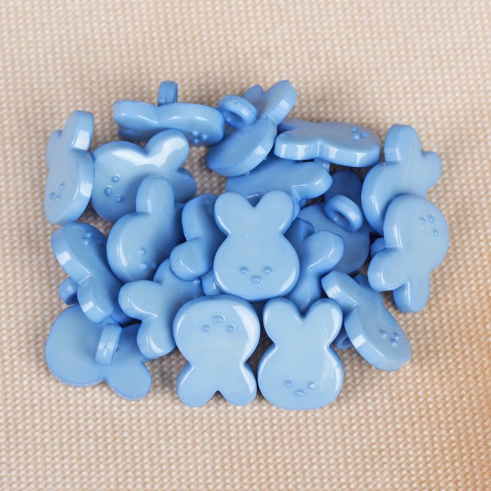 Пуговица детская на ножке, 15мм, цвет голубой