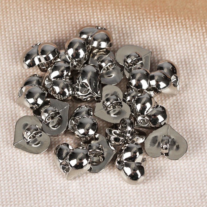 Пуговица детская на ножке, 12,5мм, цвет серебристый