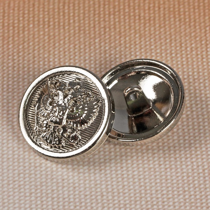 Пуговица декоративная, на ножке, 20мм, цвет серебро