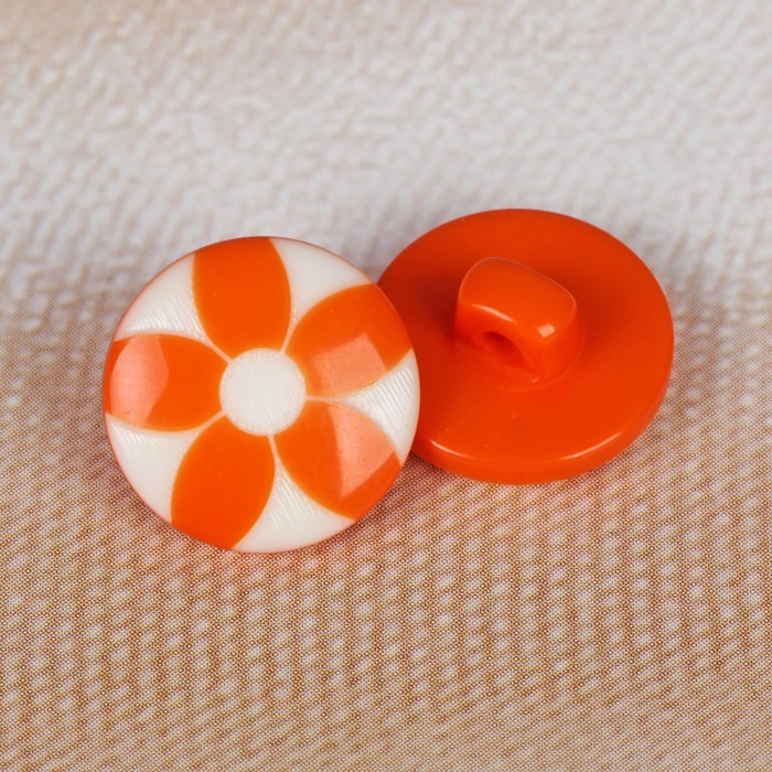Пуговица детская на ножке, 12,5мм, цвет оранжевый