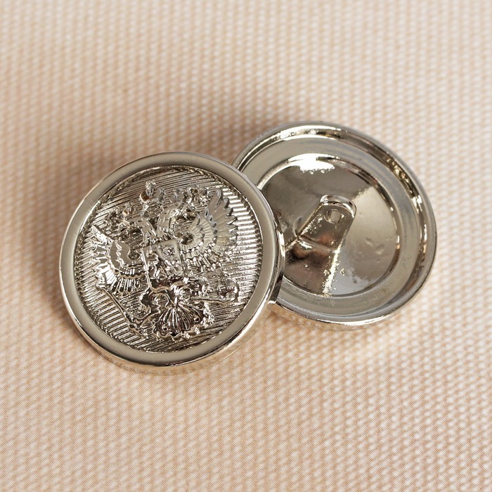 Пуговица декоративная, на ножке, 23мм, цвет серебро