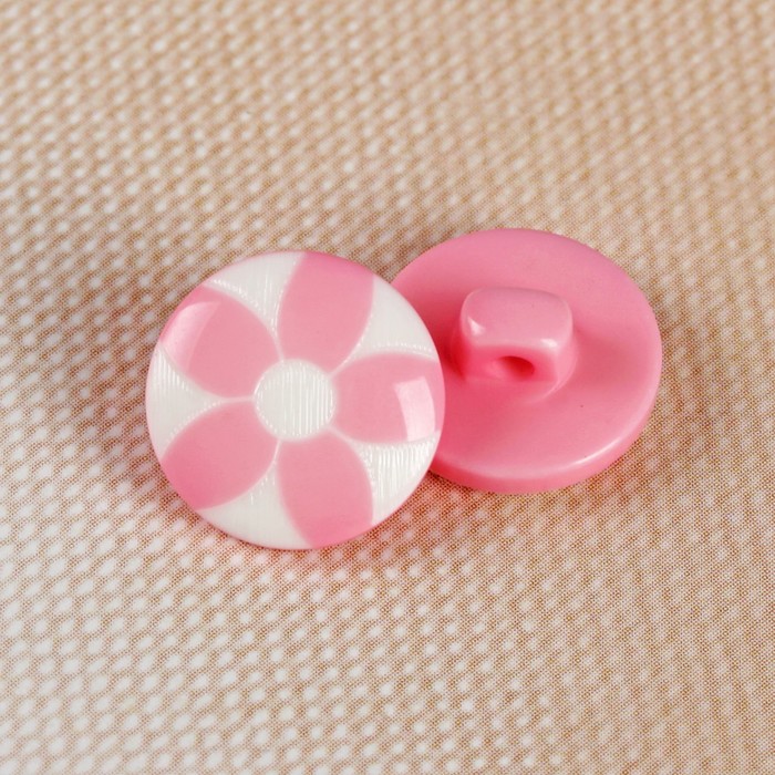Пуговица детская на ножке, 12,5мм, цвет розовый