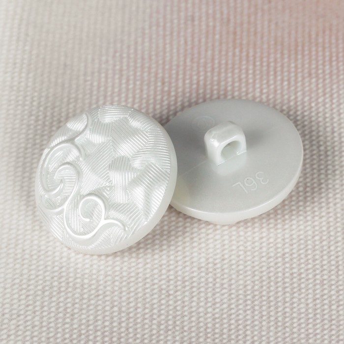 Пуговица для верхней одежды, на ножке, 23мм, цвет жемчужный