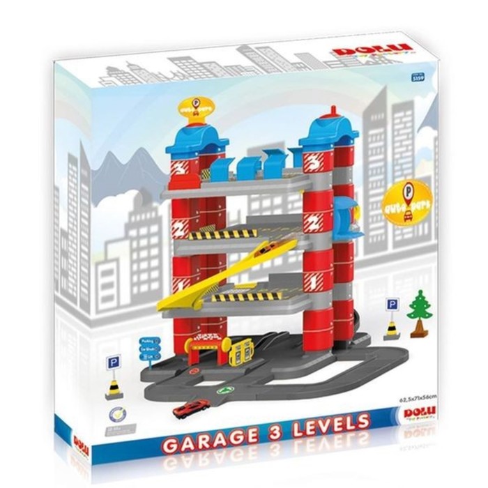 Игровой набор "Паркинг", 4 уровня, 2 машинки, лифт