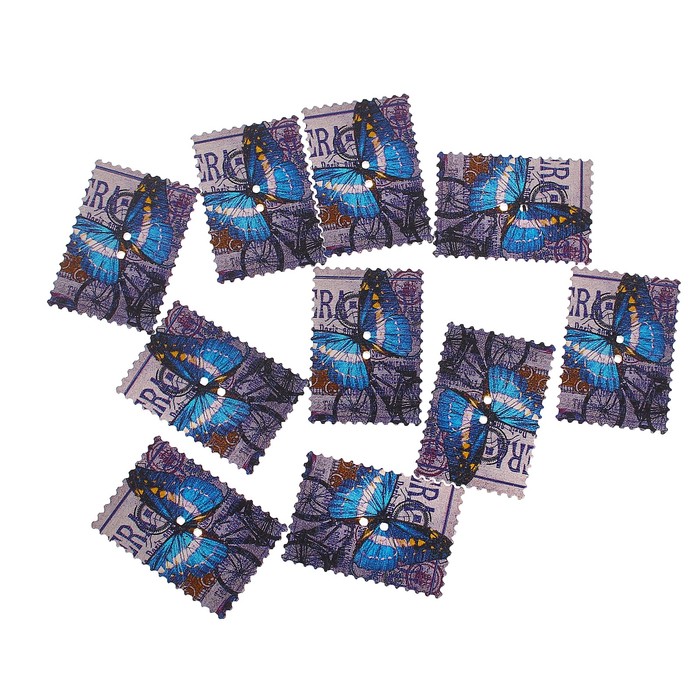 Набор пуговиц декоративных дерево "Бабочка" набор 10 шт 4х3