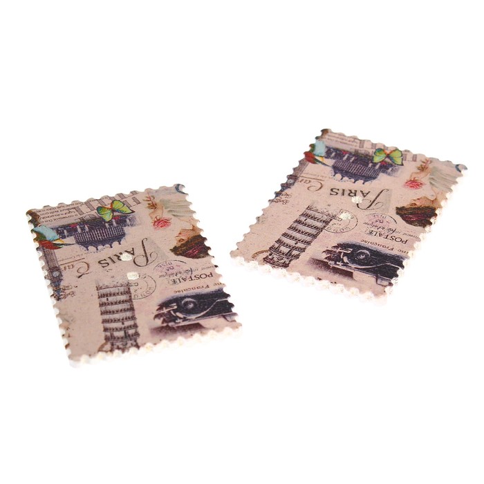 Набор пуговиц декоративных дерево "Винтаж. Путешествие" набор 10 шт 4х3