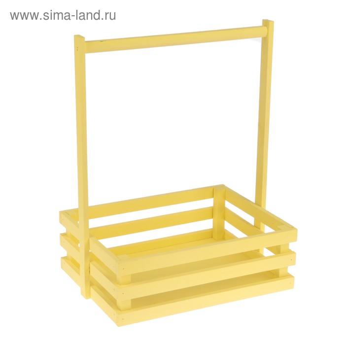 

Кашпо деревянное 30×23×40 см "Classic", трёхреечное, с ручкой, жёлтый светлый Дарим Красиво