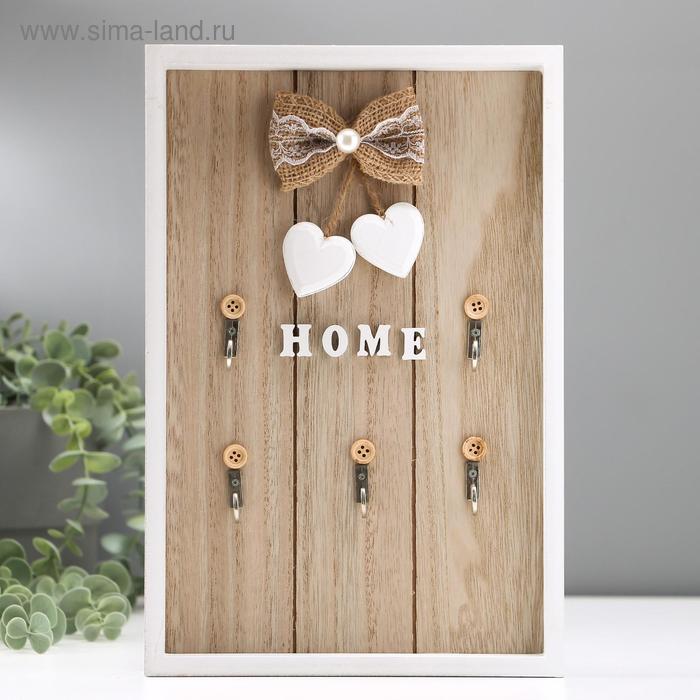 фото Крючки декоративные дерево "home. два сердца" 30х20х3 см