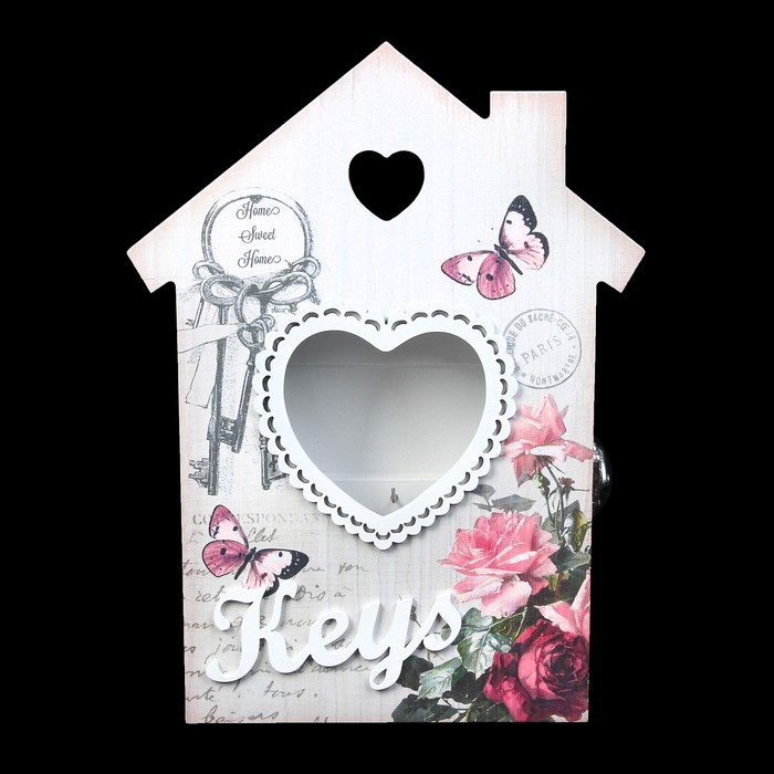 Ключница дерево "Домик. Ключи от счастья" 29,5х22х5,3 см