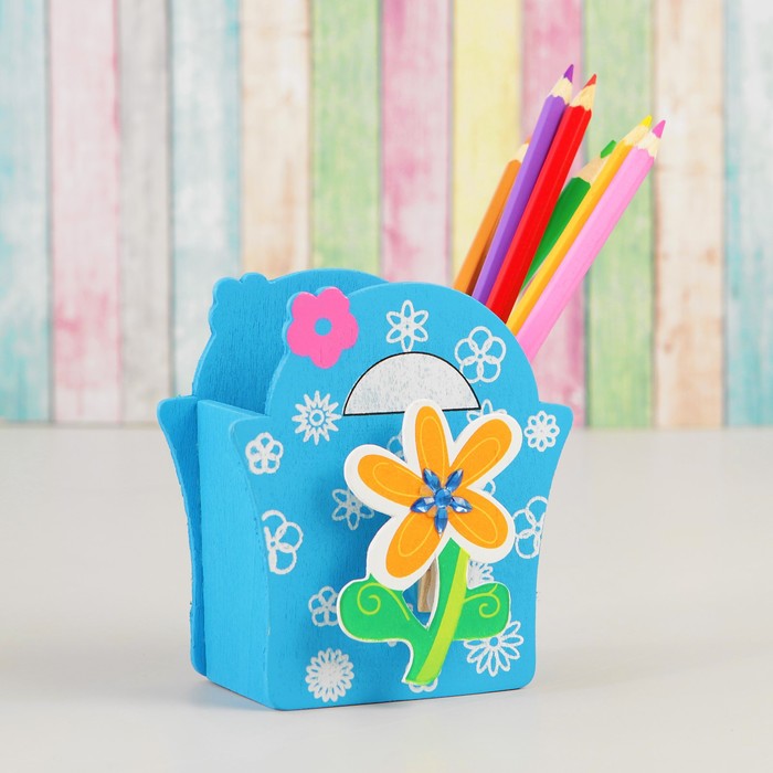 Карандашница "Цветок в корзине", МИКС