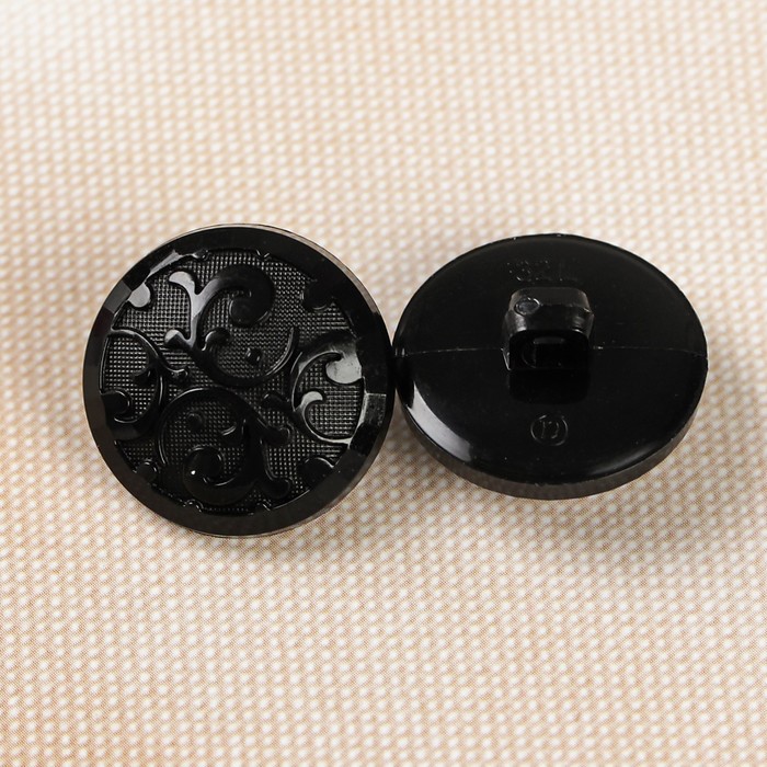 Пуговица декоративная, на ножке, 20мм, цвет чёрный