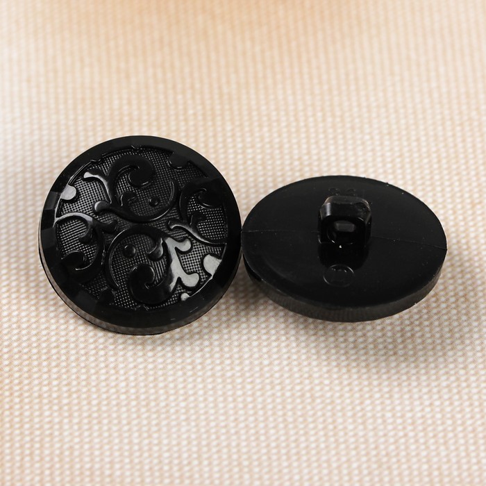 Пуговица декоративная, на ножке, 23мм, цвет чёрный