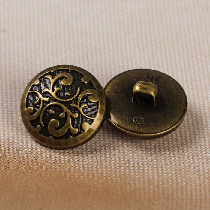 Пуговица декоративная, на ножке, 20мм, цвет бронза