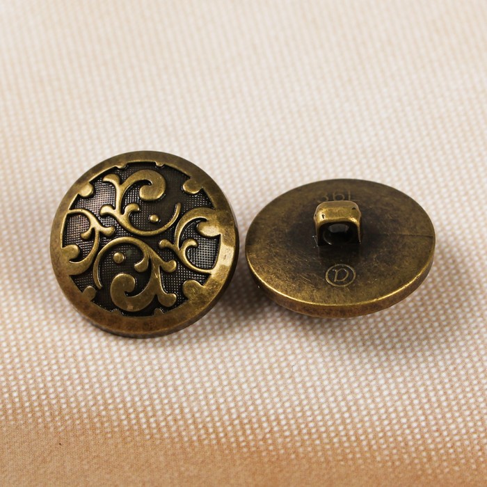 Пуговица декоративная, на ножке, 23мм, цвет бронза