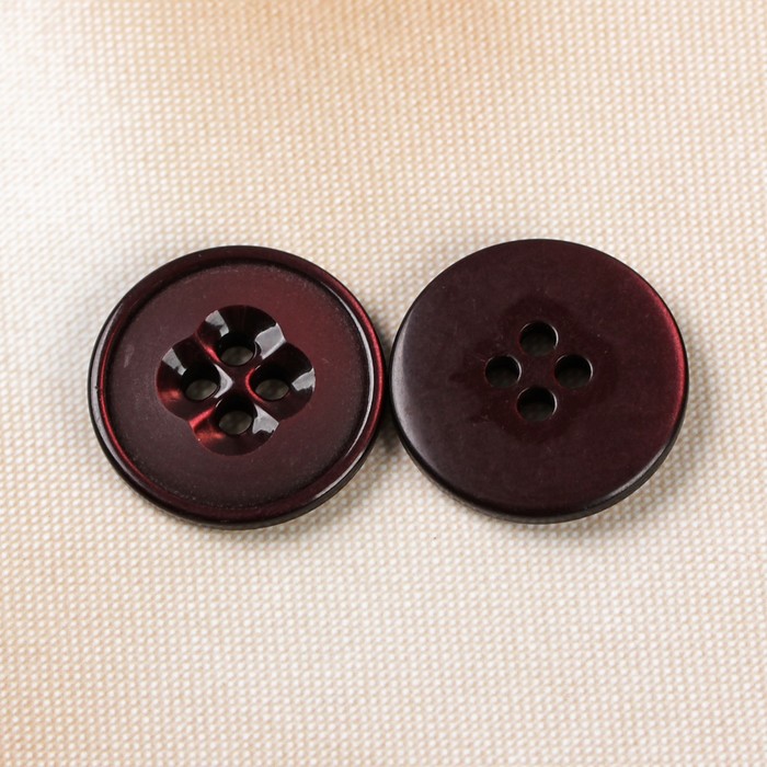 Пуговица костюмная, 4 прокола, 32мм, цвет бордовый