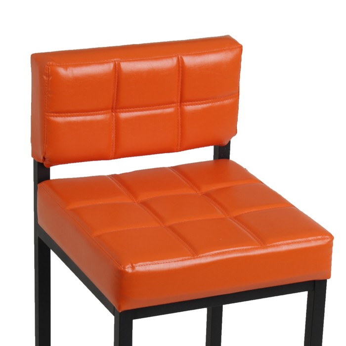 Стул барный ЛОФТ-1 со спинкой, черный/оранжевый