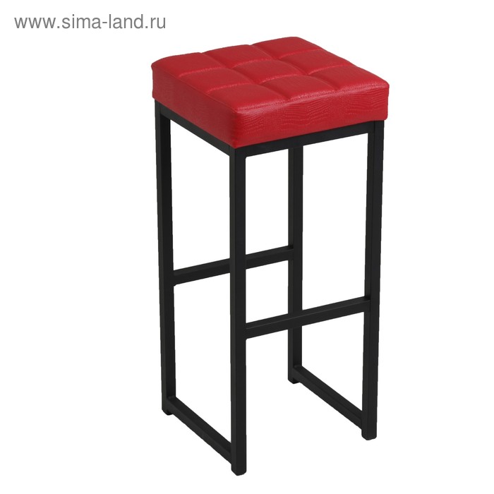 фото Стул барный лофт-2 без спинки, черный/красная рептилия клик мебель