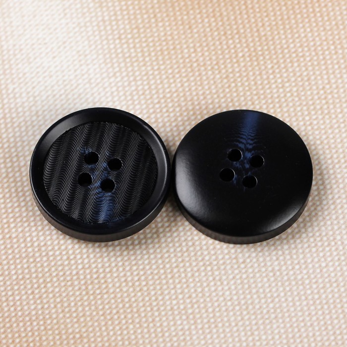 Пуговица костюмная, 4 прокола, 23мм, цвет синий