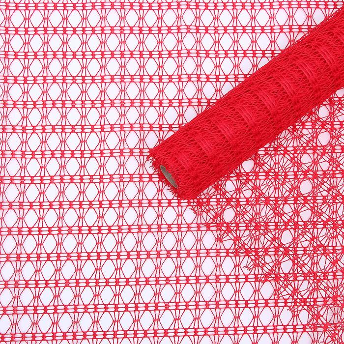 Сетка для цветов "Крошет ажурный", красный, 0,48 х 4,5 м