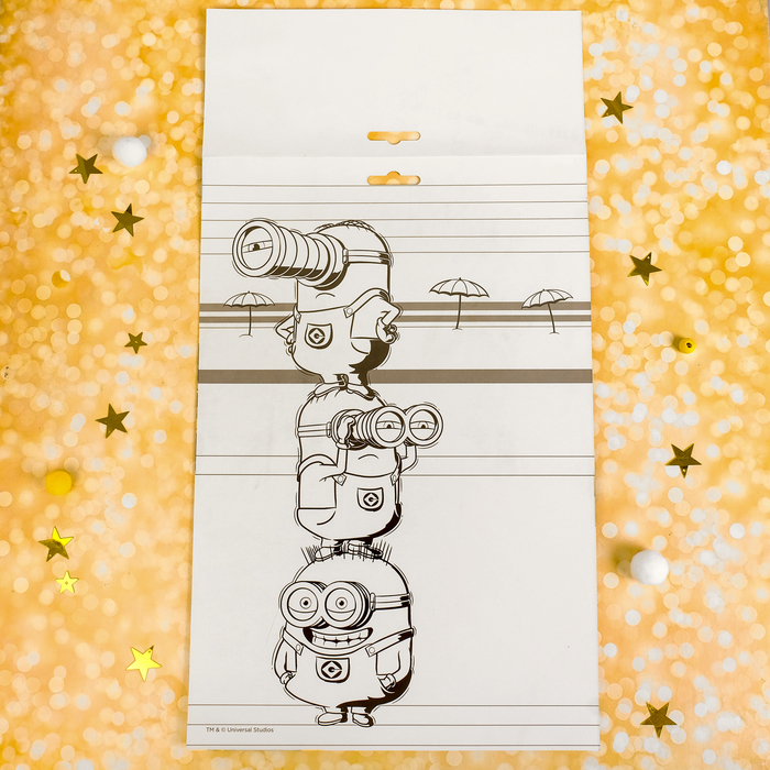 Гравюра "Пляж" Гадкий Я с цветным основанием А4+ штихель