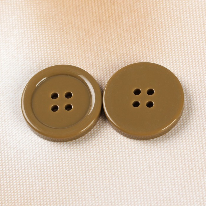 Пуговица блузочная/рубашечная, 4 прокола, 28мм, цвет светло-коричневый