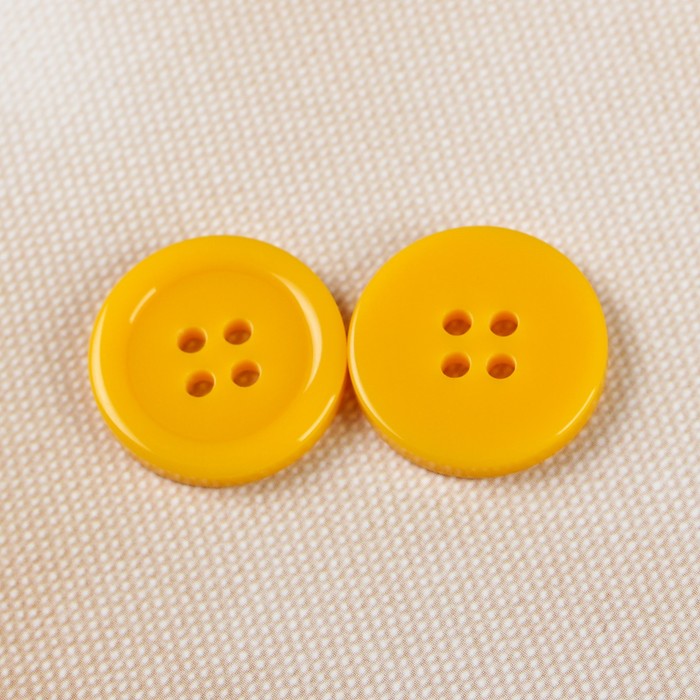 Пуговица блузочная/рубашечная, 4 прокола, 20мм, цвет жёлтый