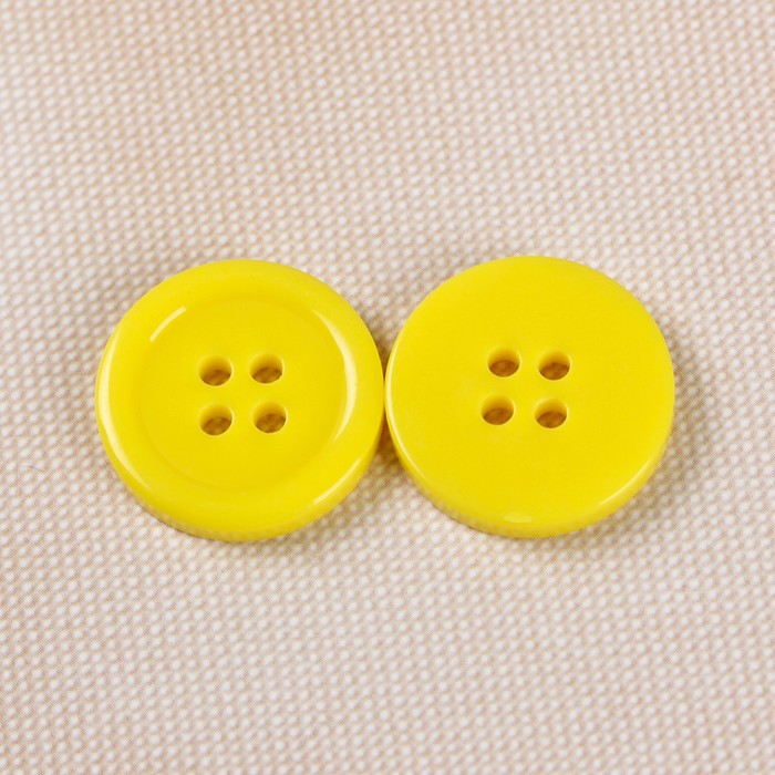 Пуговица блузочная/рубашечная, 4 прокола, 20мм, цвет жёлтый