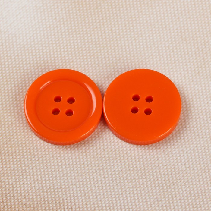 Пуговица блузочная/рубашечная, 4 прокола, 23мм, цвет оранжевый