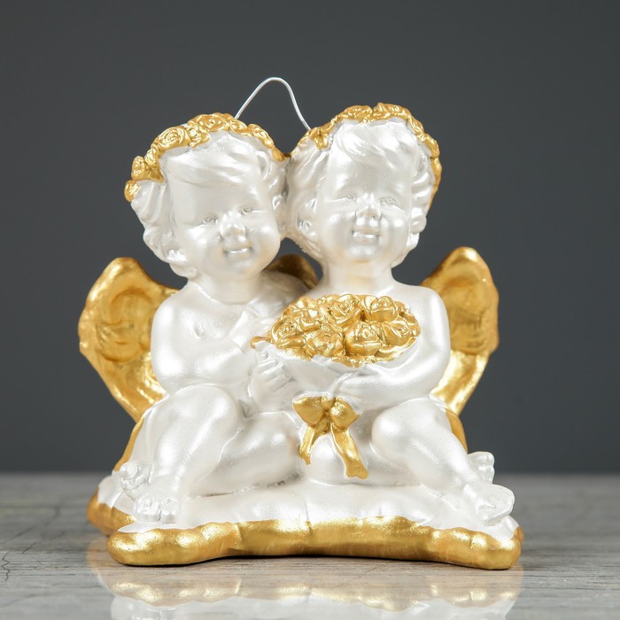 Сувенир "Амуры", подвесной, серебристый