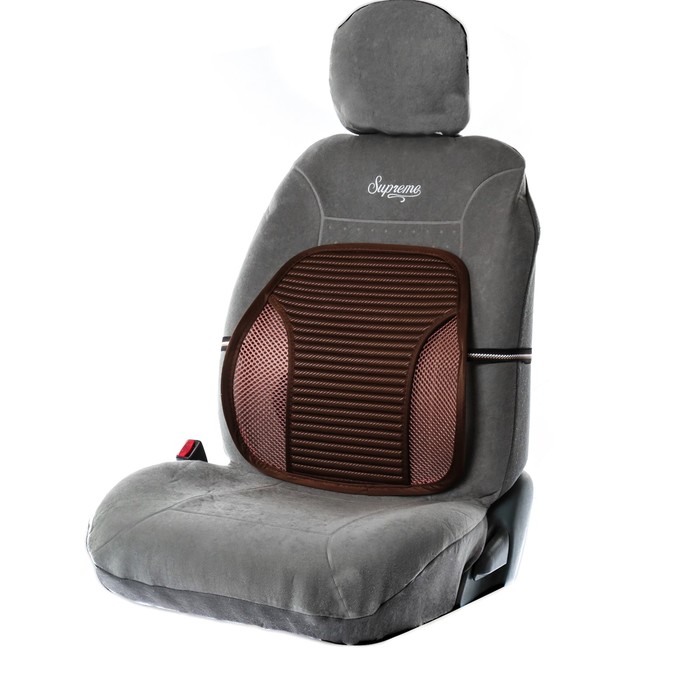 Ортопедическая накидка на сиденье усиленная, со вставками, 38 x 39 см, коричневый УЦЕНКА