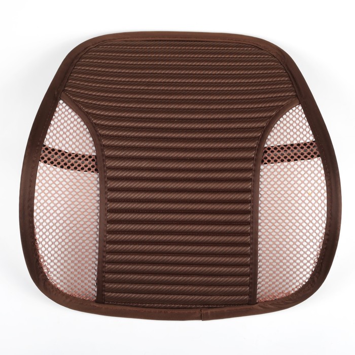 Ортопедическая накидка на сиденье усиленная, со вставками, 38 x 39 см, коричневый УЦЕНКА