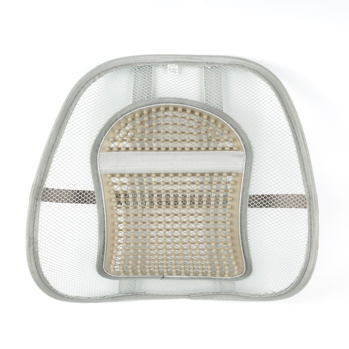 Ортопедическая спинка с вертикальным увеличенным массажером на сиденье,38 x39см,серая УЦЕНКА