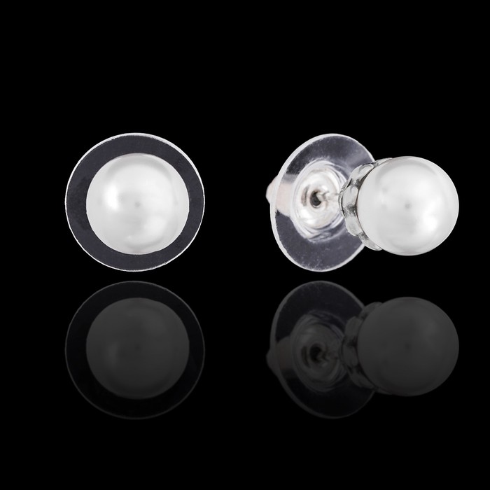 Серьги "Ямаса", цвет белый в чернёном серебре